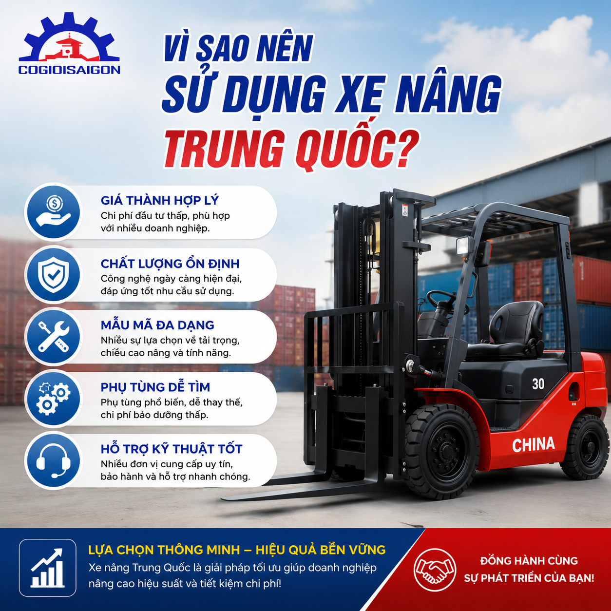 vì sao nên sử dụng xe nâng trung quốc